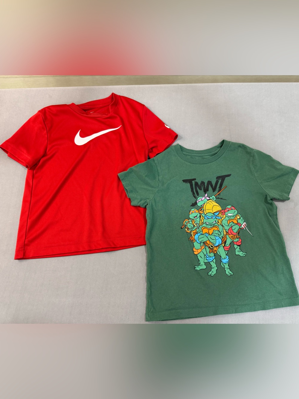 Nike Dri-FIT Old Navy Boys 6-7Y Red Green TMNT Graphic Tee Bundle Lot 2